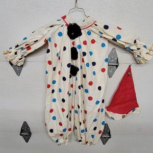 VINTAGE / ANTIQUE CHILDS CLOWN COSTUME HANDMADE / HOMEMADE